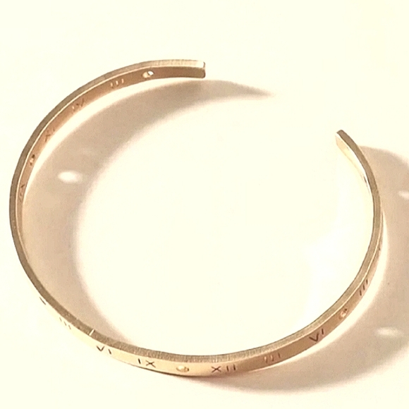 GOLD Plated Roman Numerals Cuff Stackable Bracelet NEW in package - Picture 11 of 12